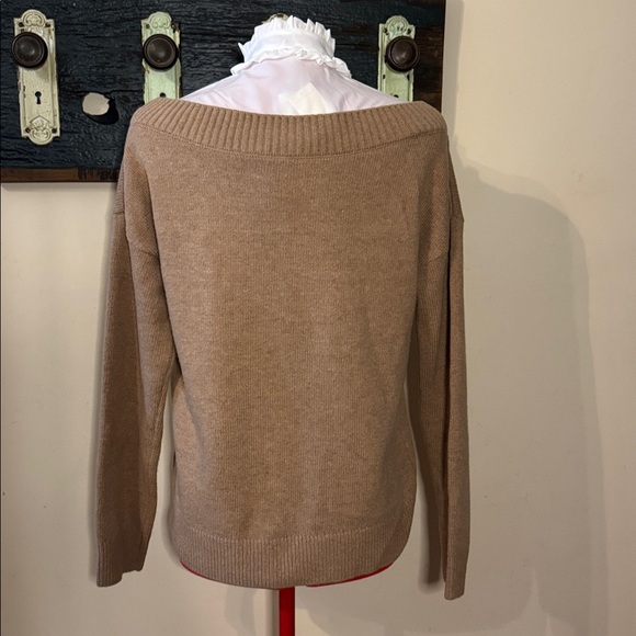 Maje Mirelle Camel Mock Layered Blouse and Wool V-Neck Sweater Pullover Size 2 - Picture 11 of 16